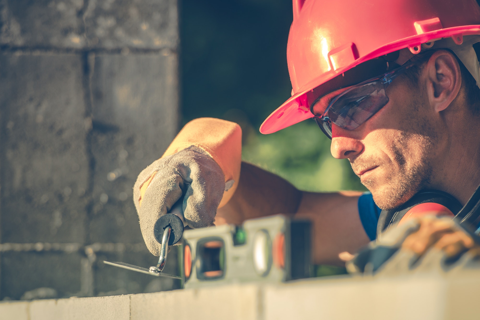 Caucasian Masonry Worker